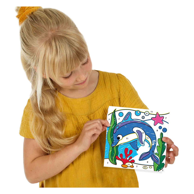 Afbeelding laden in galerijviewer, Ses kleuren op nummers - driehoek grip stiften
