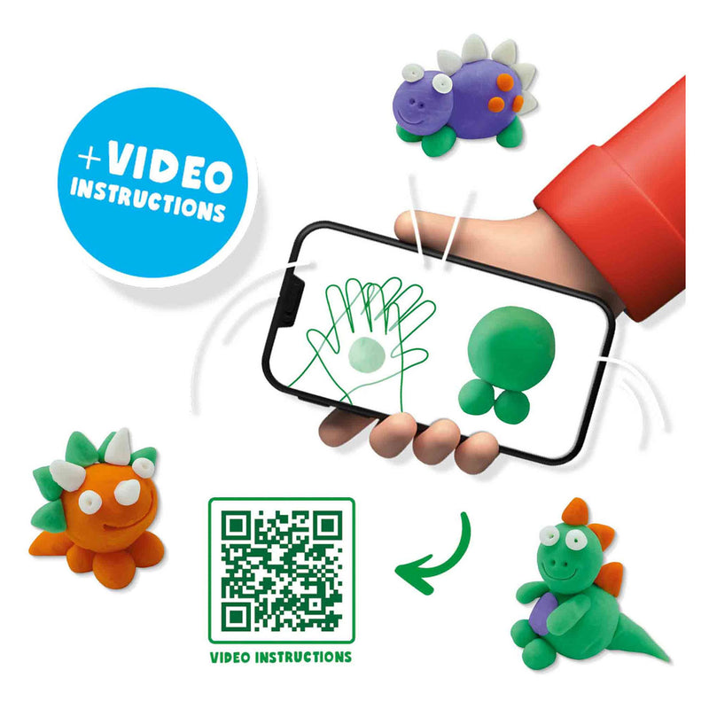 Afbeelding laden in galerijviewer, Ses fundo klei - dino's (3x90gr-1x40gr)
