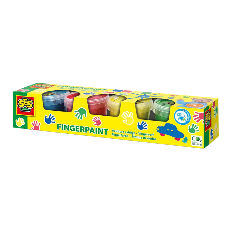 Afbeelding laden in galerijviewer, Ses vingerverf primaire kleuren, 4x110ml
