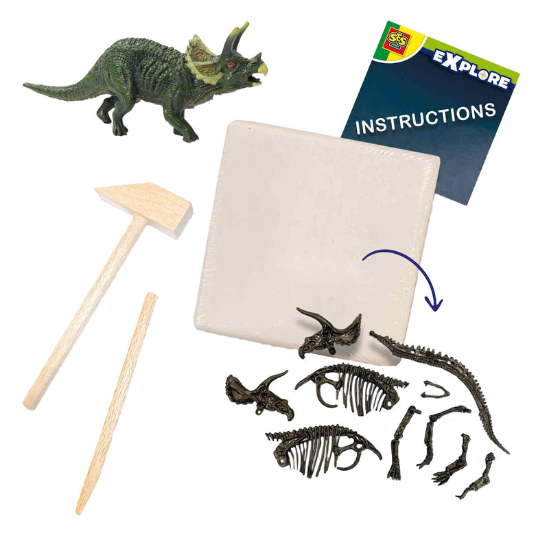 Afbeelding laden in galerijviewer, Ses explore dino en skelet opgraven 2in1 - triceratops
