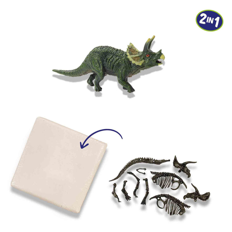 Afbeelding laden in galerijviewer, Ses explore dino en skelet opgraven 2in1 - triceratops
