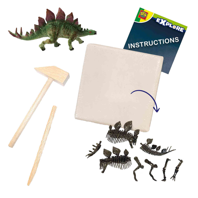 Afbeelding laden in galerijviewer, Ses creative ses explore dino en skelet opgraven 2in1- stegosaurus
