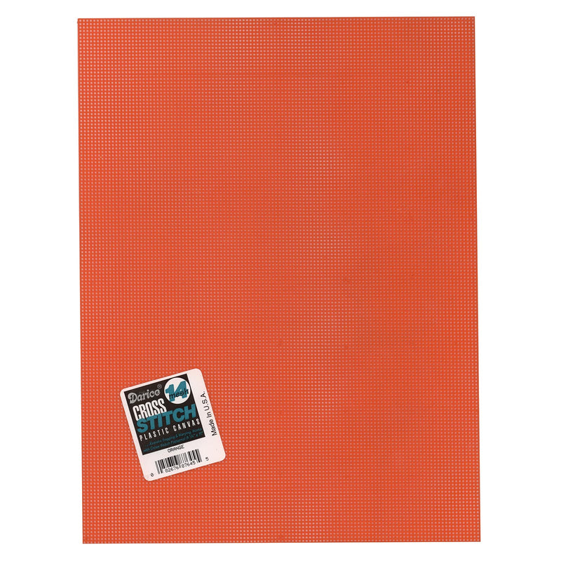 Afbeelding laden in galerijviewer, Darice • plastic stramien 21x27,5cm oranje mesh:14
