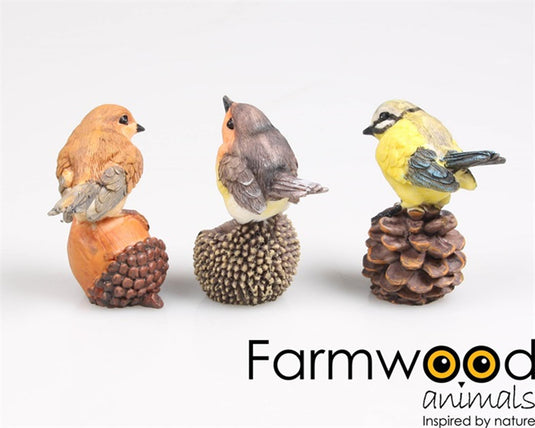 Farmwood animals tuinbeeld vogel op noot 5x3x6 cm