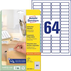 Avery hangmapetiketten l6021rev-25 wit
