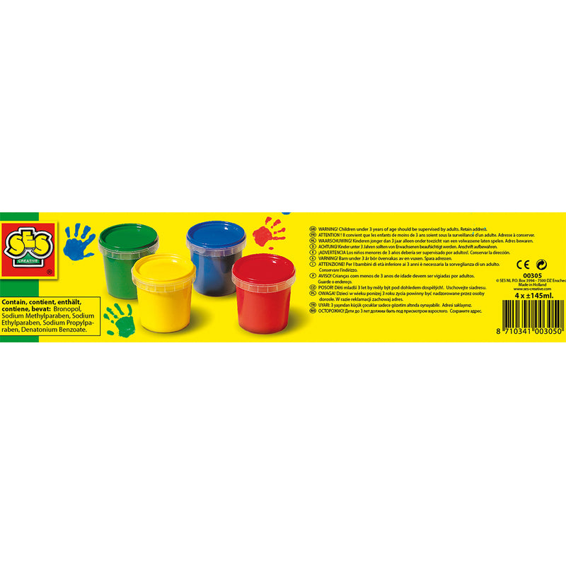 Afbeelding laden in galerijviewer, Ses vingerverf 4 kleuren a 150ml

