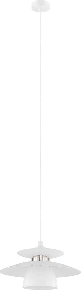 Eglo brenda - hanglamp - e27 - ø 32 cm - wit nikkel mat