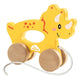 Ses houten trekdier 2 in 1 - triceratops