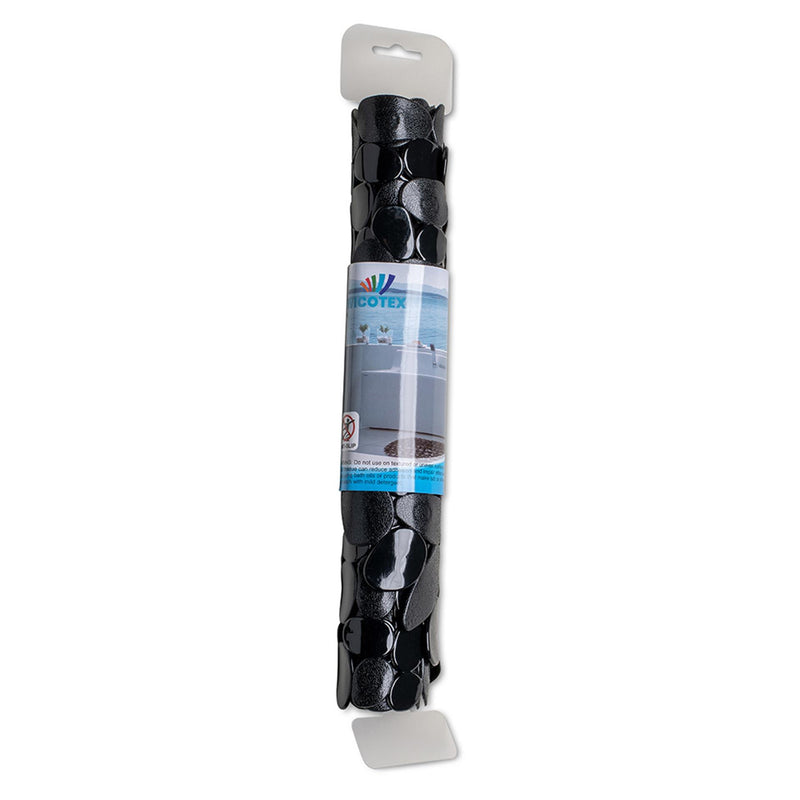 Afbeelding laden in galerijviewer, Wicotex badmat pvc antislip stones 68x35cm zwart
