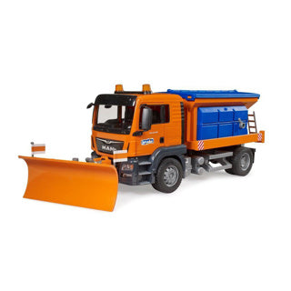 Afbeelding laden in galerijviewer, Bruder man tgs strooiwagen met sneeuwploeg 1:16
