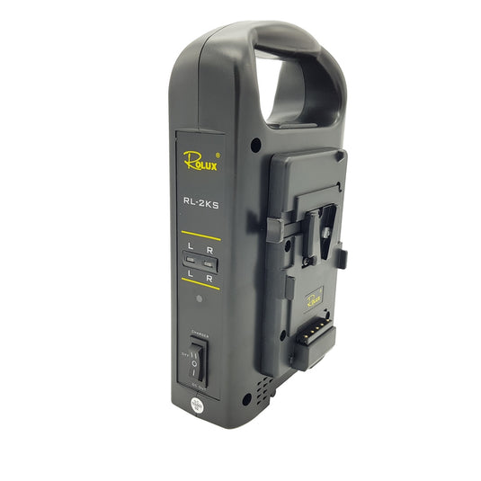 Rolux dubbele acculader rl-2ks voor v-mount accu
