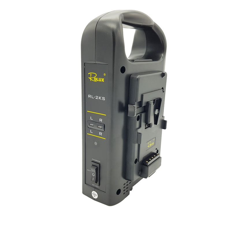 Afbeelding laden in galerijviewer, Rolux dubbele acculader rl-2ks voor v-mount accu
