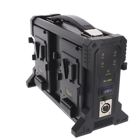 Rolux acculader rl-4ks voor 4 x v-mount accu