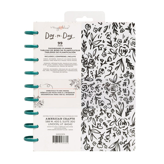 Crate paper • day-to-day dashboard planner black and white floral
