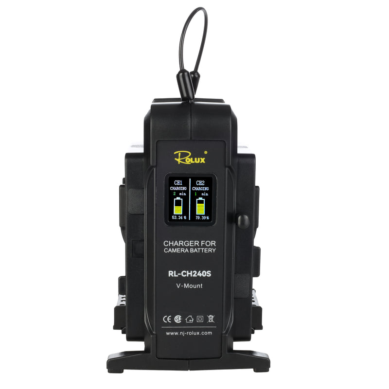 Afbeelding laden in galerijviewer, Rolux dubbele snellader rl-ch240s voor v-mount accu
