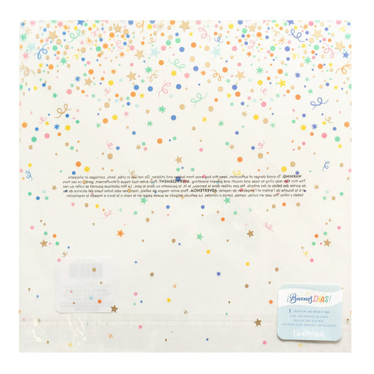 American crafts • specialty paper buenos días 12x12 acetate with gold foil