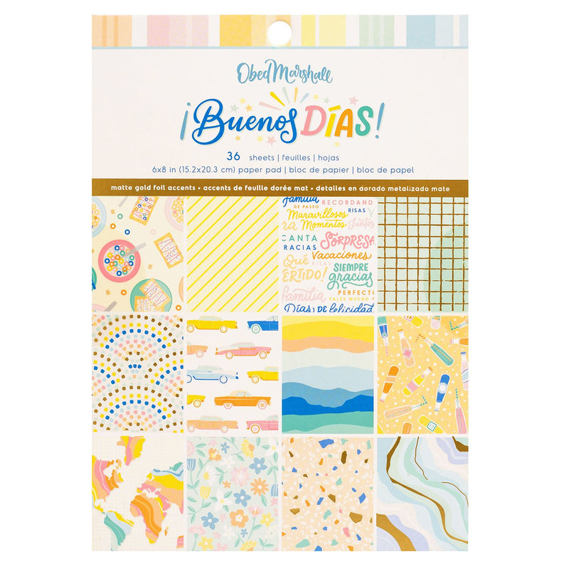 Afbeelding laden in galerijviewer, American crafts • paper pad buenos días 15,2x20,3cm gold foil
