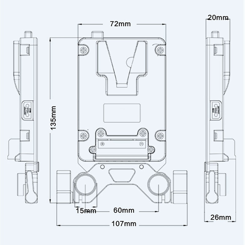 Afbeelding laden in galerijviewer, Rolux mini v-mount battery plate rl-ac13s
