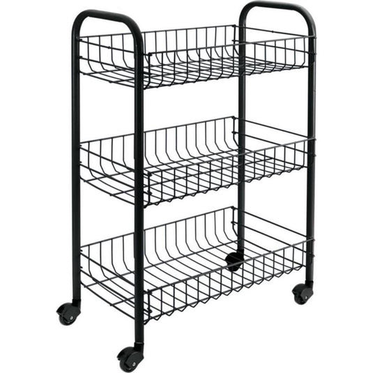 Metaltex tomado- siena keukentrolley met wielen 41x23x63 cm zwart