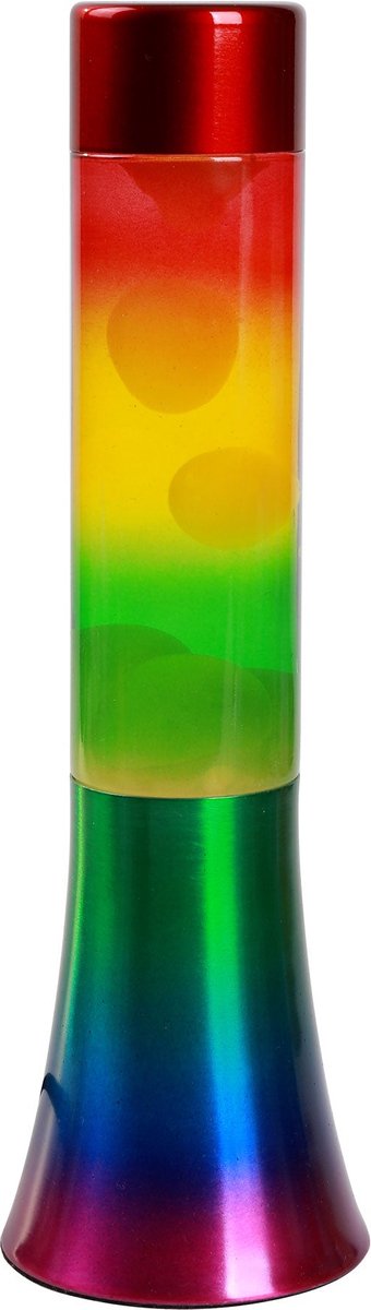 I-total lavalamp - lava lamp - sfeerlamp - 30x9 cm - glas aluminium - 25w - regenboog - xl2461