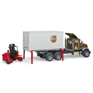 Afbeelding laden in galerijviewer, Bruder 2828 mack granite ups met vorkheftruck
