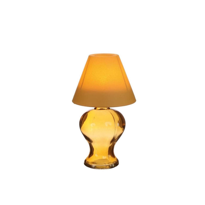 Afbeelding laden in galerijviewer, Ideas 4 seasons glazen lamp amber theelichthouder mosterd ø9xh16cm
