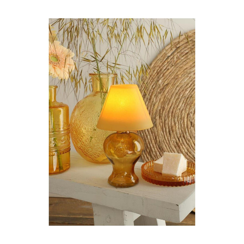 Afbeelding laden in galerijviewer, Ideas 4 seasons glazen lamp amber theelichthouder mosterd ø9xh16cm
