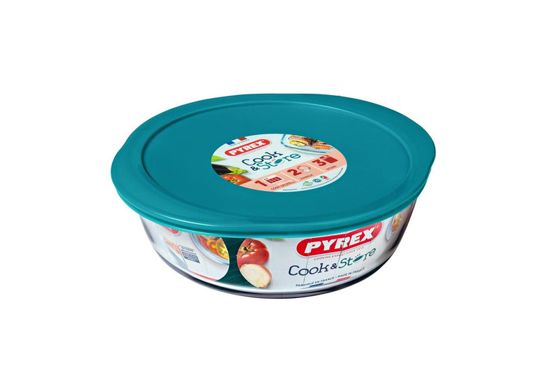 Afbeelding laden in galerijviewer, Pyrex cook store ronde bewaarschaal 20x18x7cm - 1.100ml - borosilicate glass
