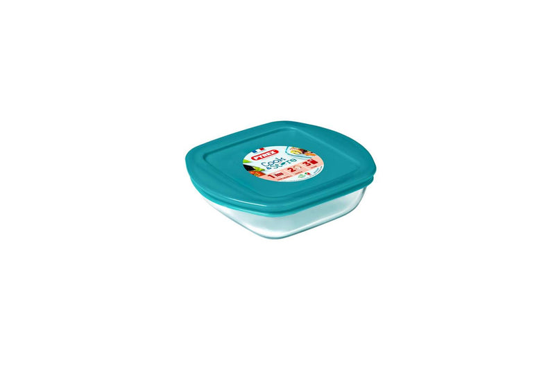 Afbeelding laden in galerijviewer, Pyrex cook store vierkante bewaarschaal 14x12x4cm - 350ml - borosilicate glass
