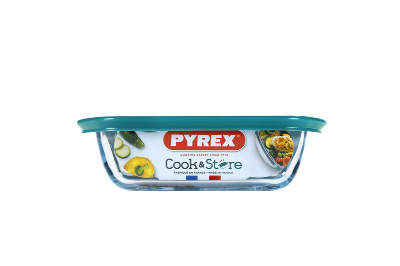 Afbeelding laden in galerijviewer, Pyrex cook store vierkante bewaarschaal 25x22x7cm - 2200ml - borosilicate glass
