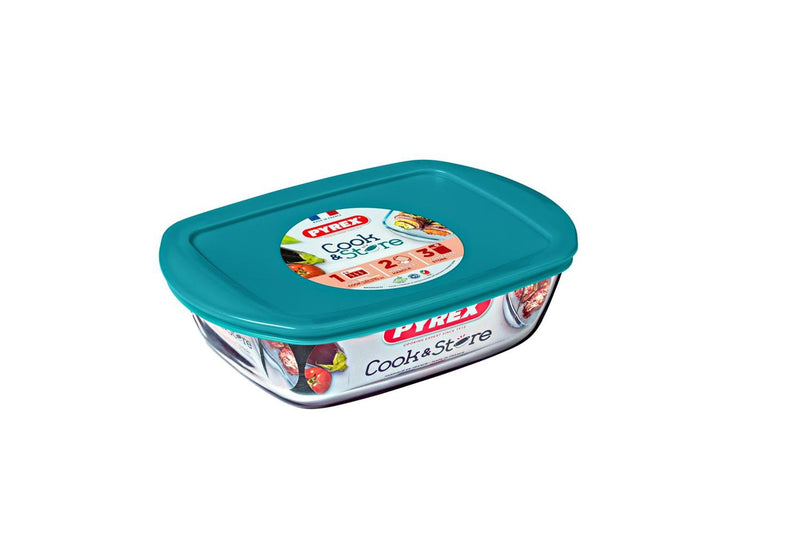 Afbeelding laden in galerijviewer, Pyrex cook store rechthoekige bewaarschaal 17x10x5cm - 400ml - borosilicate glass
