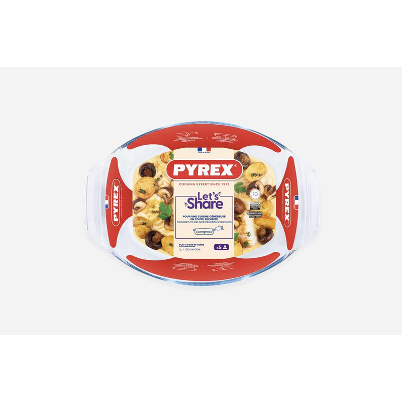 Afbeelding laden in galerijviewer, Pyrex irresistible ovale braadslede glas met greep 35 x 24x6 cm 2,8l
