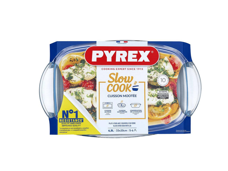Afbeelding laden in galerijviewer, Pyrex rechthoekige ovenschaal met deksel 2,9+1,6l 33x20x14cm
