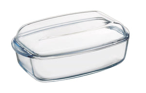 Pyrex rechthoekige ovenschaal met deksel 2,9+1,6l 33x20x14cm