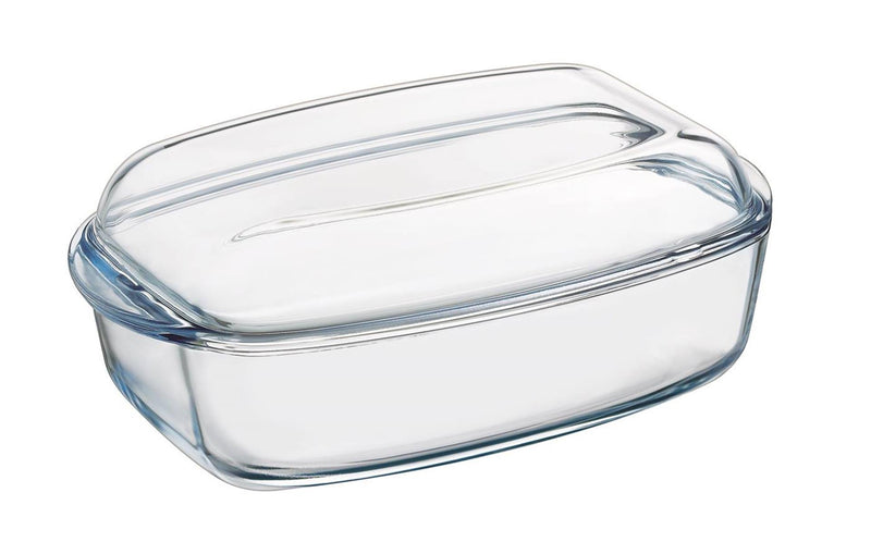 Afbeelding laden in galerijviewer, Pyrex rechthoekige ovenschaal met deksel 2,9+1,6l 33x20x14cm
