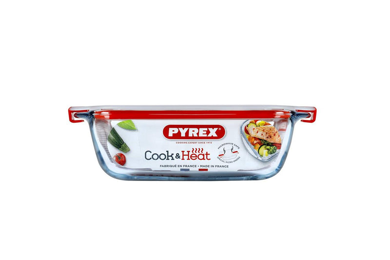Afbeelding laden in galerijviewer, Pyrex cook heat vierkante schaal met deksel 1l 20x17x6cm
