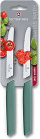 Victorinox swiss modern - tomatenmes - 11cm - 2-delig - rvs - saliegroen