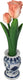 Hd collection kaarsenhouder tulp polyresin 9,5x9x35cm