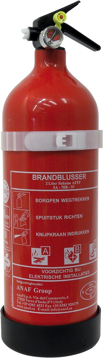 Carpoint brandblusser klasse ab 2 liter schuimblusser met muurbeugel