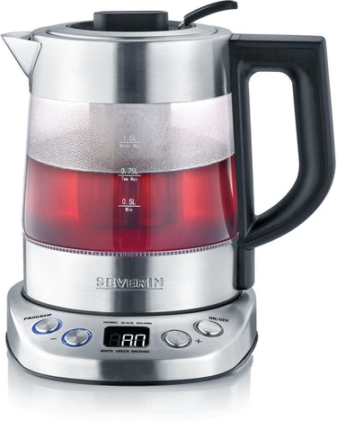 Severin waterkoker glas rvs 1l 2200w