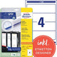 Ordnerrugetiketten avery l4761-25 wit