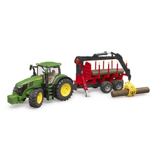 Bruder tractor john deere 7r 350 met boomaanhanger
