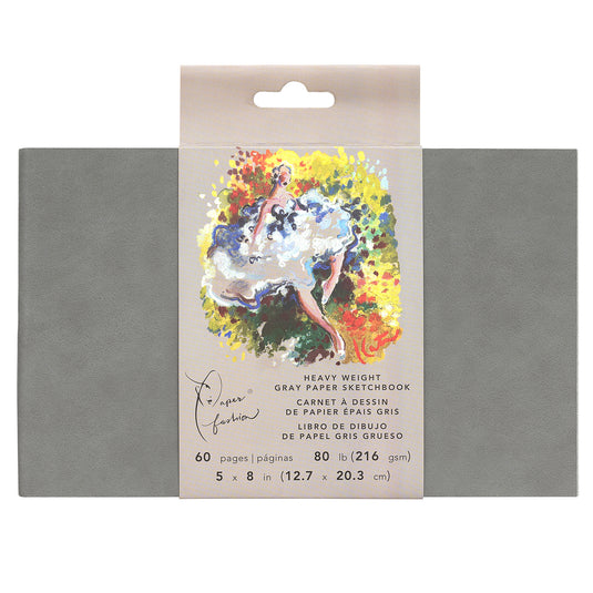 American crafts • paper fashion sketchbook 12,7x20,3cm gray 60 vellen