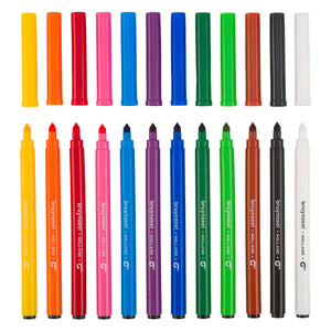 Bruynzeel super point viltstiftenset, 12 kleuren