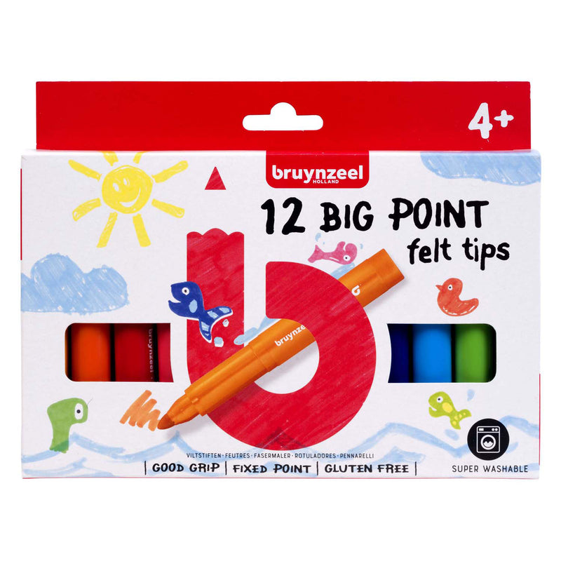 Afbeelding laden in galerijviewer, Bruynzeel kids big point viltstiften set 12
