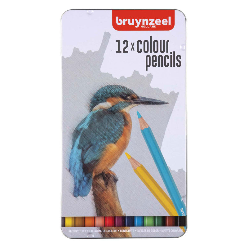 Afbeelding laden in galerijviewer, Bruynzeel 12 kleurpotloden in blik - ijsvogel
