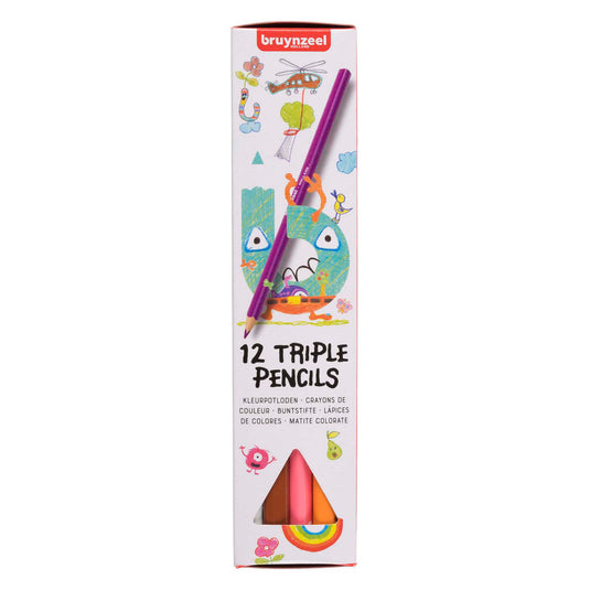 Bruynzeel triple kleurpotloden set 12