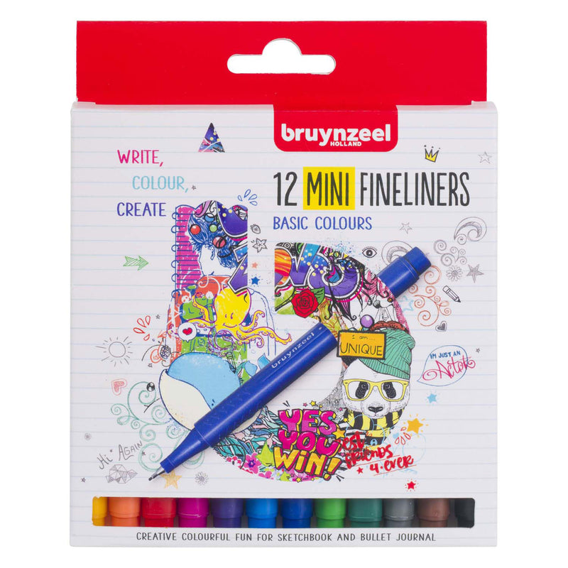 Afbeelding laden in galerijviewer, Bruynzeel fineliner mini set 12 kleuren

