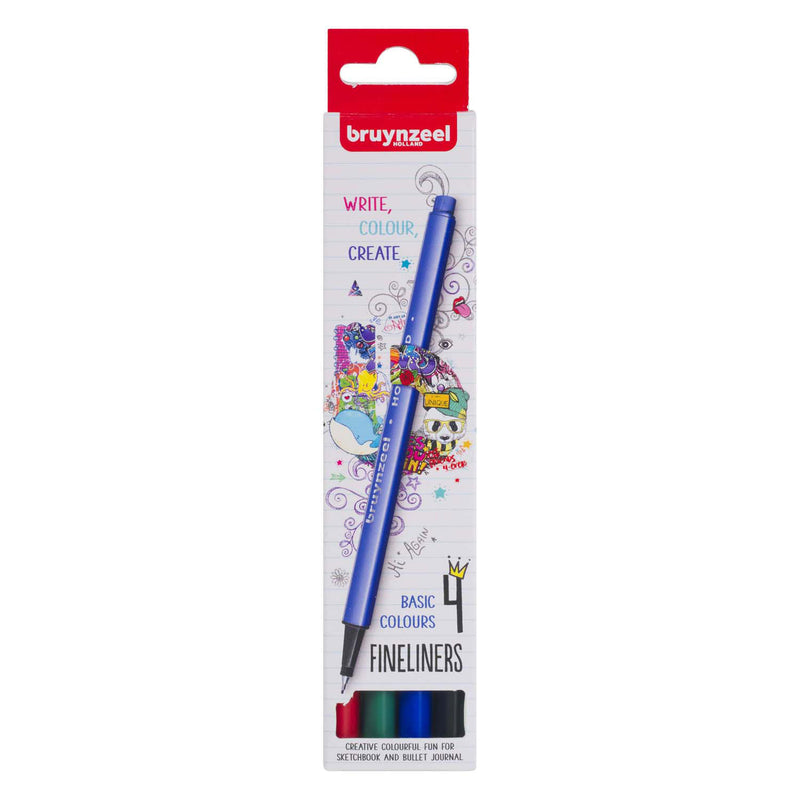 Afbeelding laden in galerijviewer, Bruynzeel fineliner set 4 kleuren
