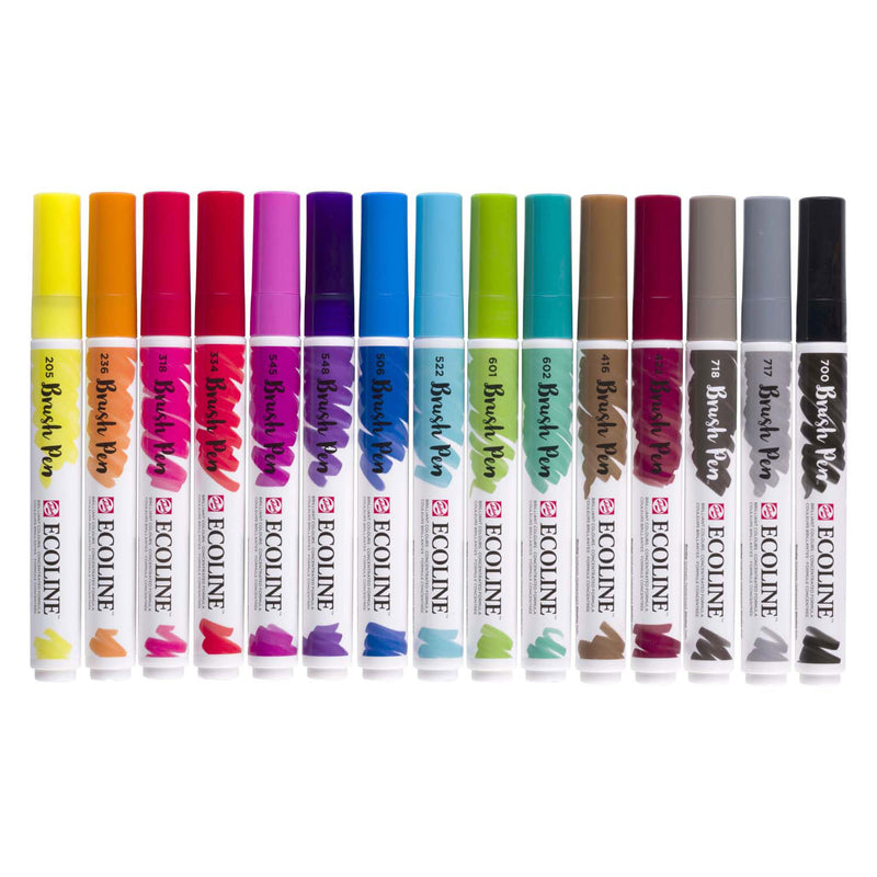 Afbeelding laden in galerijviewer, Bruynzeel ecoline brush pen set, 15 kleuren
